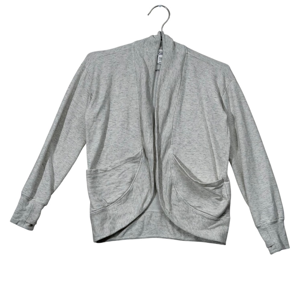 Athleta Girl Cardigan Kids M 8-10 Grey Coaster Luxe Shawl Wrap Thumbhole